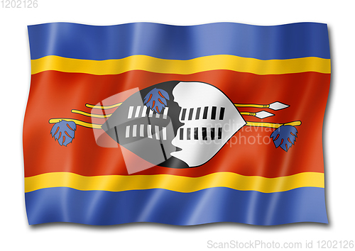 Image of Swaziland flag isolated on white
