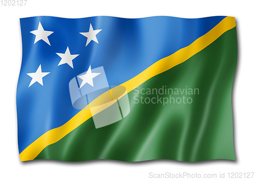 Image of Solomon Islands flag isolated on white