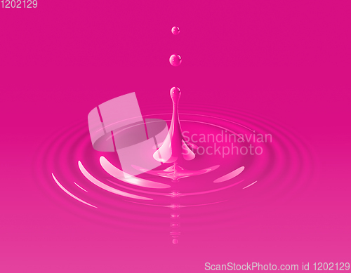 Image of Magenta paint drop and ripple