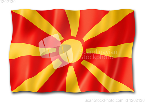 Image of Macedonian flag isolated on white