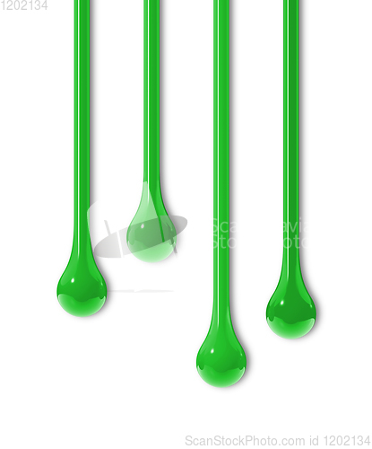 Image of Green ink drops