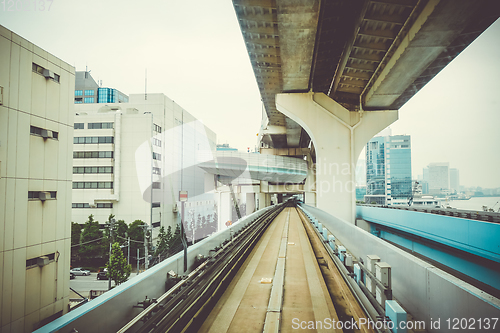 Image of Monorail on Rainbow bridge, Tokyo, Japan