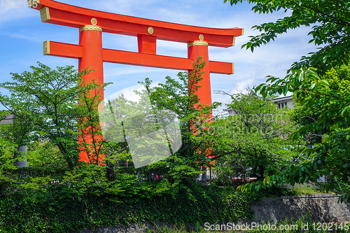 Image of Heian Shrine torii gate, Kyoto, Japan