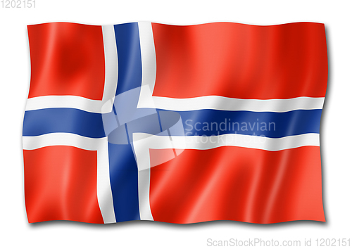 Image of Norwegian flag isolated on white