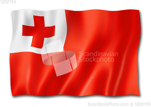 Image of Tonga flag isolated on white