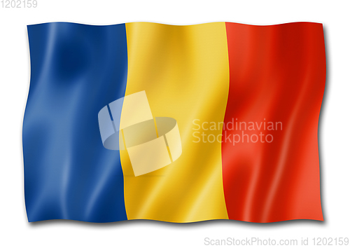 Image of Romanian flag isolated on white
