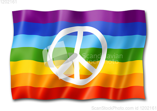 Image of Rainbow peace flag isolated on white