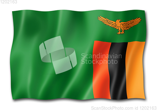 Image of Zambian flag isolated on white