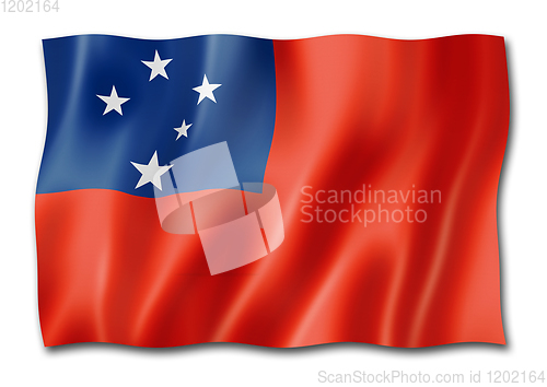 Image of Samoa flag isolated on white