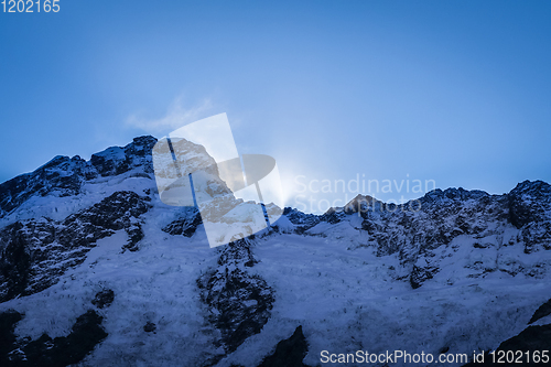 Image of Glacier in Hooker Valley, Mount Cook, New Zealand