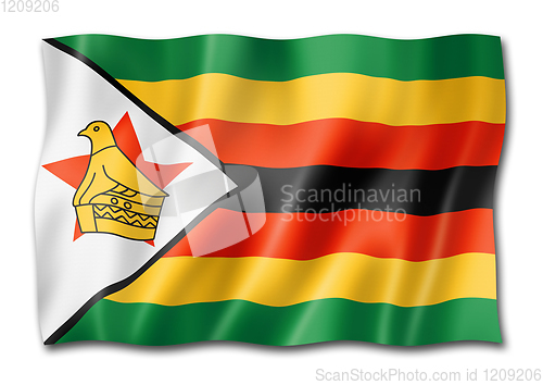 Image of Zimbabwe flag isolated on white