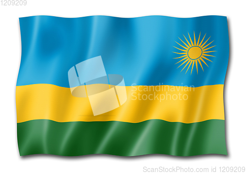 Image of Rwanda flag isolated on white