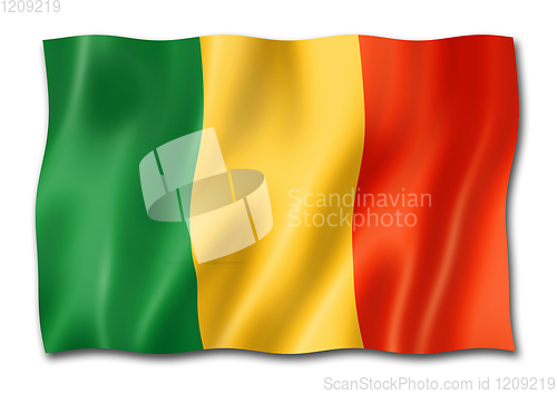 Image of Mali flag isolated on white