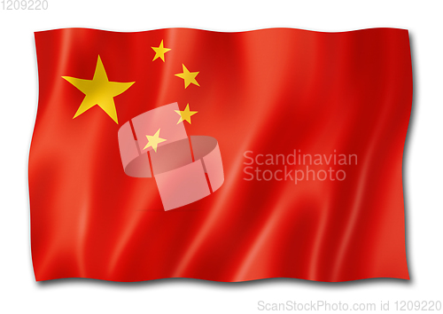 Image of Chinese flag isolated on white