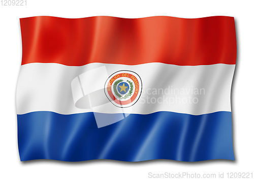 Image of Paraguayan flag isolated on white