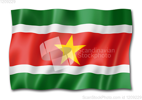 Image of Suriname flag isolated on white
