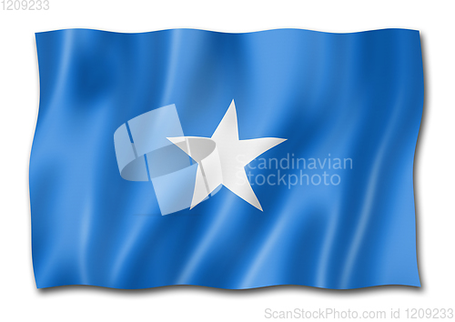 Image of Somalian flag isolated on white