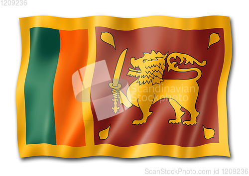 Image of Sri Lanka flag isolated on white