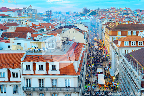 Image of Crowd, Old Town street, Lisbon