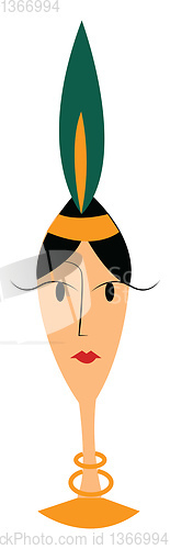 Image of Girl in traditional gold costume vector or color illustration
