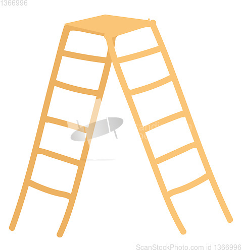 Image of Light brown ladder simple vector illustration on white backgroun