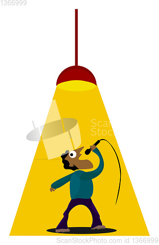 Image of Clipart of a singer stage performance  vector or color illustrat