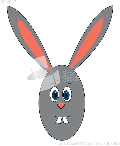 Image of Concered grey bunny vector illustration on white background.