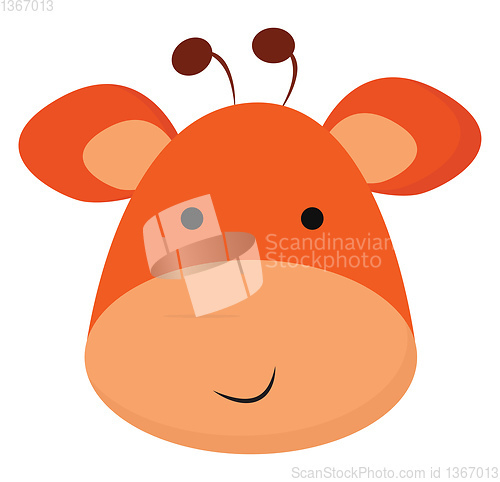 Image of Clipart of the face of a smiling giraffe vector or color illustr