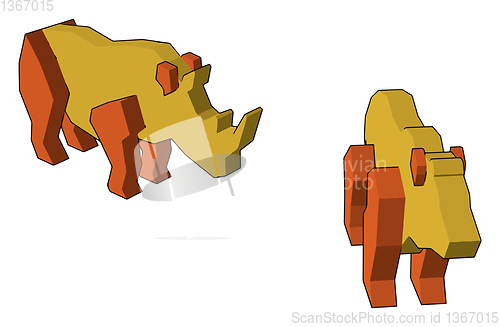 Image of A toy animal cartoon vector or color illustration