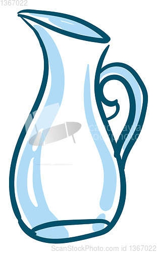 Image of Clipart of a blue-colored glass pitcher vector or color illustra