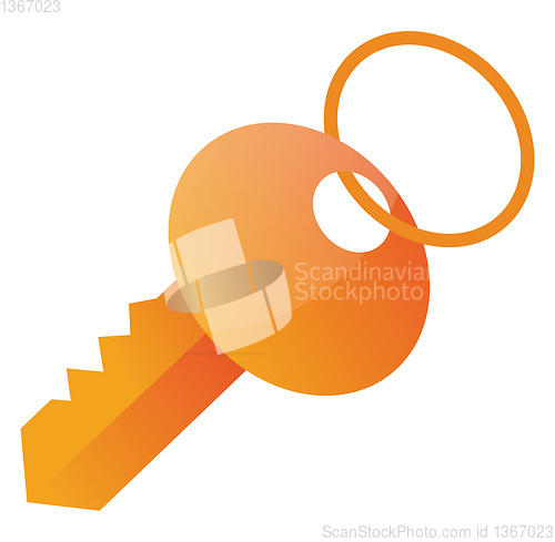 Image of Simple vector icon illustration of a single key on a white backg