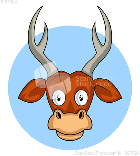 Image of Cartoon brown deer vector illustration on white backround