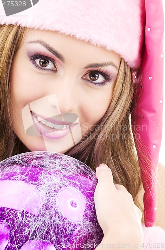 Image of santa helper girl with ball