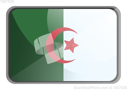 Image of Vector illustration of Algeria flag on whte background.