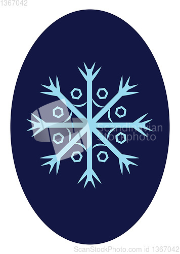 Image of Snowflakes over oval-shaped blue background vector or color illu