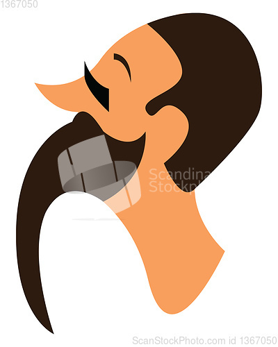 Image of Man with black stylish beard vector or color illustration