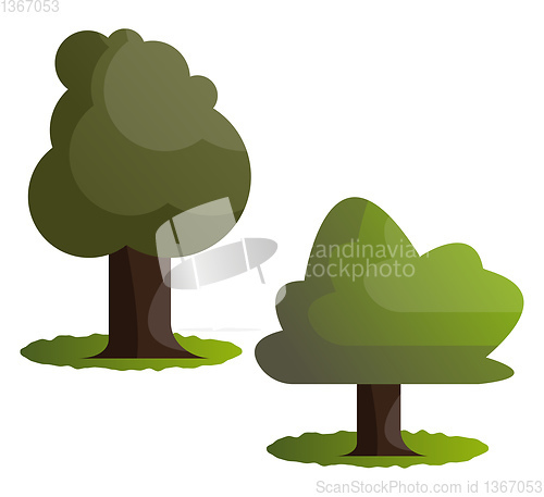 Image of Couple of green trees vector illustration on white background