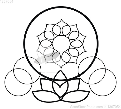 Image of A beautiful lotus shaped mandala tattoo design symbolizing spiri