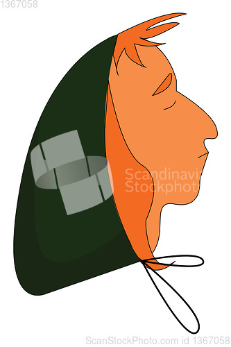 Image of A man in green-colored hood vector or color illustration