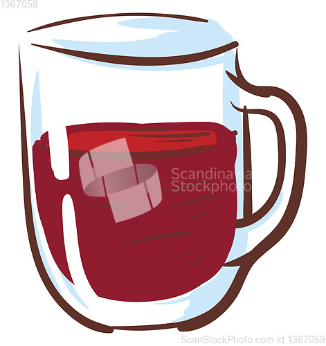 Image of Teaglass with red tea vector illustration on white background