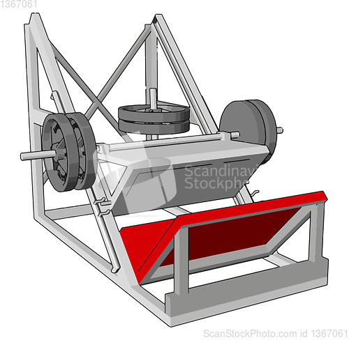 Image of 3D vector illustration of a metal gym device for lifting weights