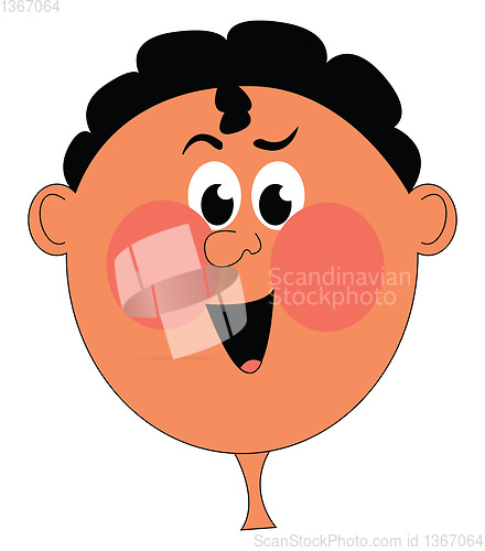 Image of Clipart of a boy with red cheeks vector or color illustration
