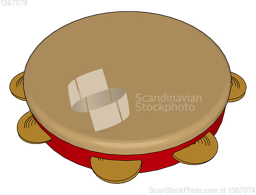 Image of tambourine a musical instrument vector or color illustration