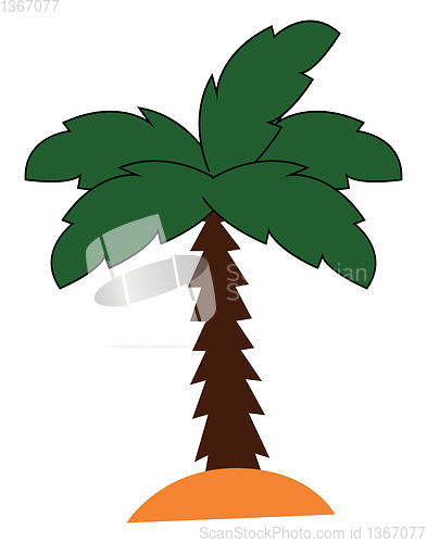 Image of Painting of a palm tree set on an isolated white ground vector o