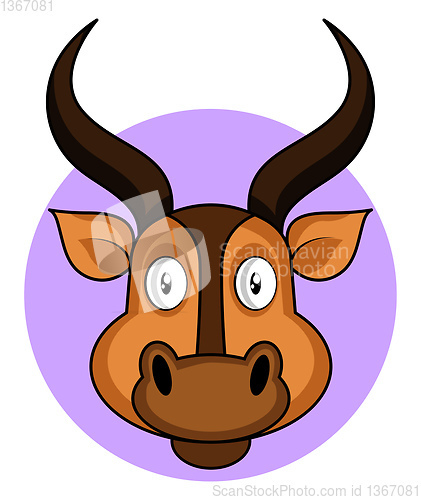 Image of Cartoon brown deer vector illustration on white backround