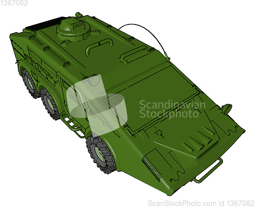 Image of Armored car loaded with weapons vector or color illustration