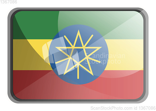 Image of Vector illustration of Ethiopia flag on white background.
