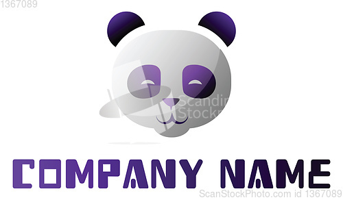 Image of Purple and white panda head as a company logo vector illustratio