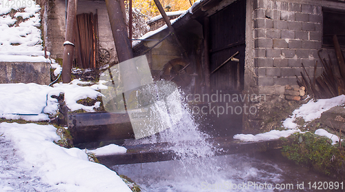 Image of Rural landscape with old watermill in woods