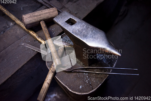 Image of Working tool at blacksmith traditional workshop